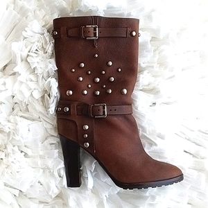 🔥HP🔥 Ralph Lauren Collection Brown Studded Boots 6.5 🔥HP🔥